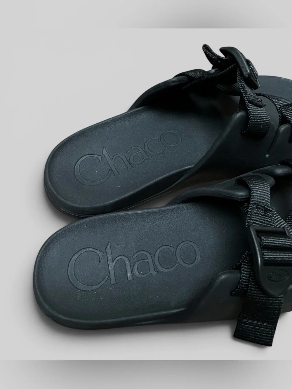 Chaco Black Adjustable Slide Sandals Youth Big Kids Size 5 Comfort Slides
